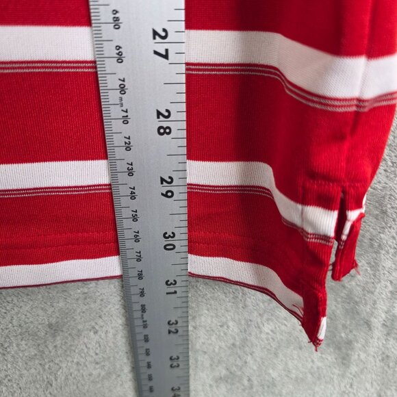 Mens Genuine Merchandise Red White Striped Polo Shirt LA Angels Short Sleeve XL - Picture 8 of 9